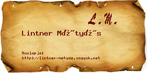 Lintner Mátyás névjegykártya