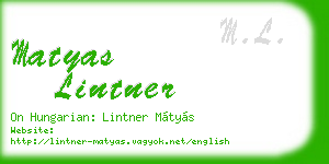 matyas lintner business card