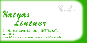 matyas lintner business card